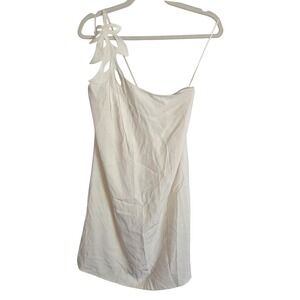 NWT Tibi Cream One Shoulder Dress with Bow Detail Women's‎ Size 6